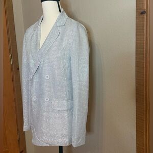 Shimmering Silver Blazer Sans Souci